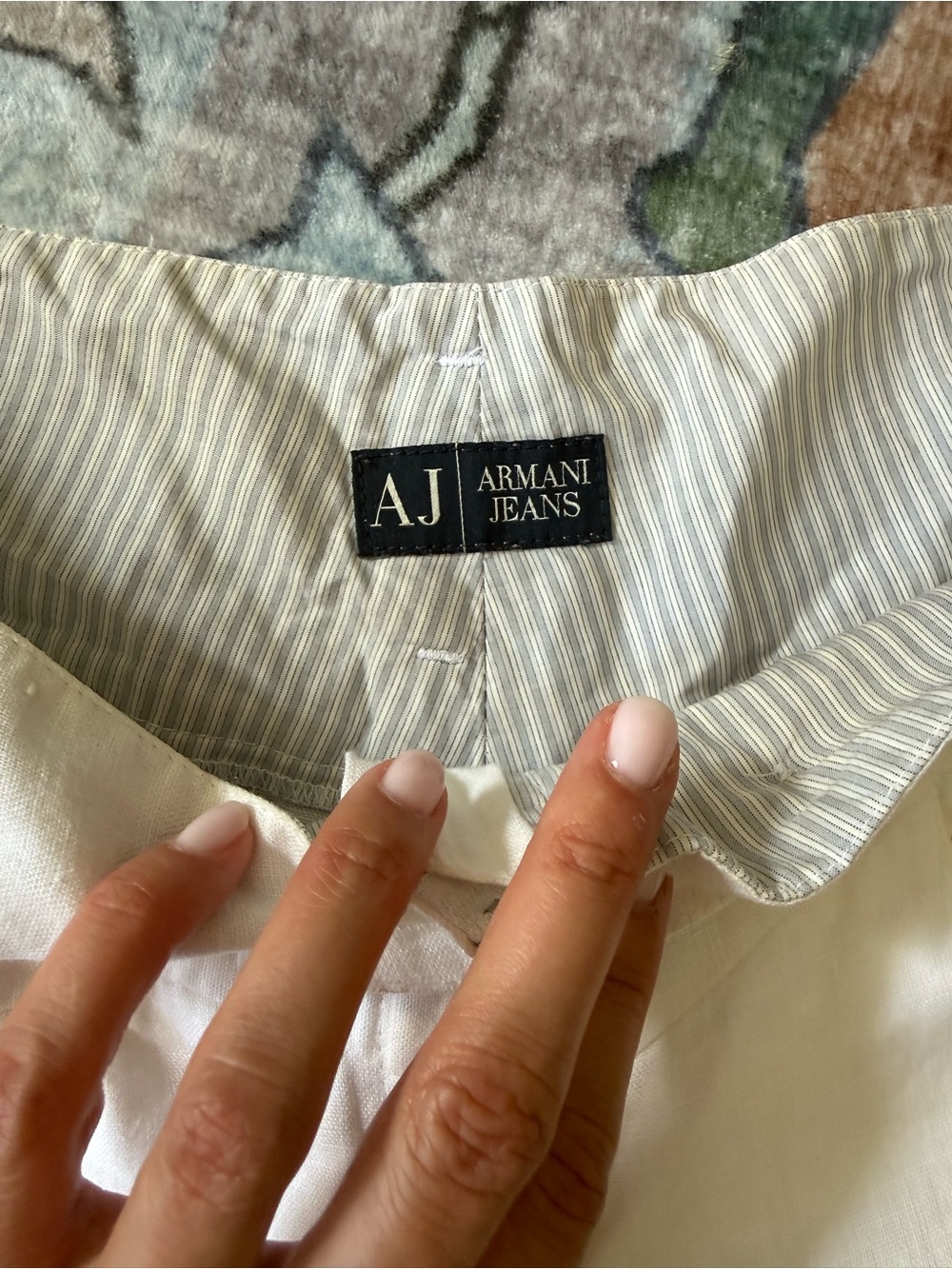 Armani Womens white linen pants